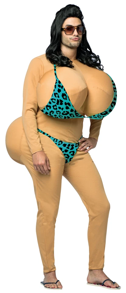 Bikini grande tetas y trasero divertido disfraz para hombre adulto Halloween inflable Foto 1 de 1