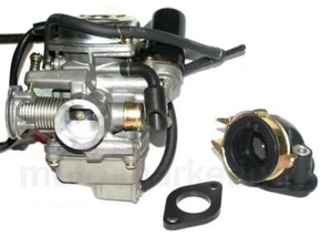 SPORT VERGASER 24mm E-CHOKE ANSAUGSTUTZEN KOMPLETT für FLEX TECH TOPSPEED 125 - Bild 1 von 7