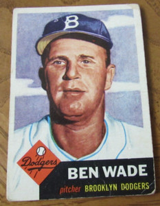 1953 Topps Baseball - # 4 Ben Wade, P, Brooklyn Dodgers