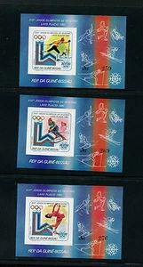 Guinea-Bissau 1980 Scott 402-2C/C15-6 1980 Winter Olympics Set of Deluxe Sheets - Picture 1 of 2