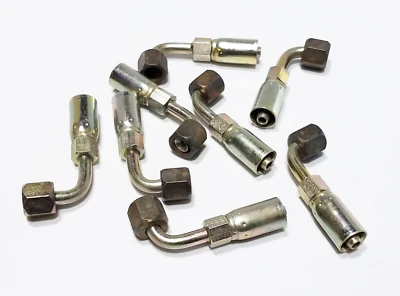 (8) WH 04E-664 1/4" Hose ID x 1/4" JIC 37 Female Swivel 90 Deg Tube Elbow Eaton - Image 1 of 4