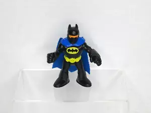 BATMAN IMAGEXT FIGURE DC SUPER FRIENDS FISHER PRICE 3" Capo Nero Blu M - Foto 1 di 2