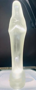 Vintage 1929 Stef Uiterwaal Pressed Frosted Glass Madonna with Child Large - Picture 1 of 10