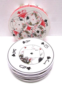 WCL 6 1/2" Juego de 4 Platos de Postre de Cartas de Juego en Caja Original - Imagen 1 de 7