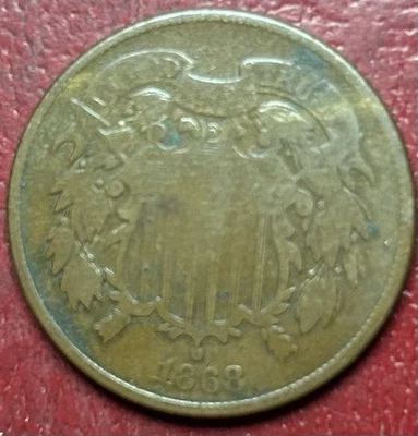 1868 Two Cent Piece. Free Shipping - Image 1 of 2