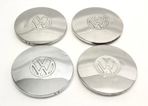 Chrome Wheel Center Hub Cap Set 75-84 VW Rabbit Jetta Pickup MK1 ~ Genuine - Picture 1 of 5
