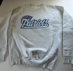 Vintage New England Patriots Crew Neck Sweatshirt Grey Heather Size M-L - Picture 1 of 11
