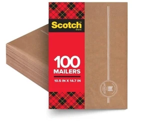 Scotch Curbside Recyclable Padded Mailers 100-Pack 10.5 x 14.75 (CR-5-1) - Picture 1 of 7