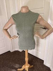 Eva Mendes Sleeveless Knit Top Olive XS Ret $54 - Picture 1 of 6