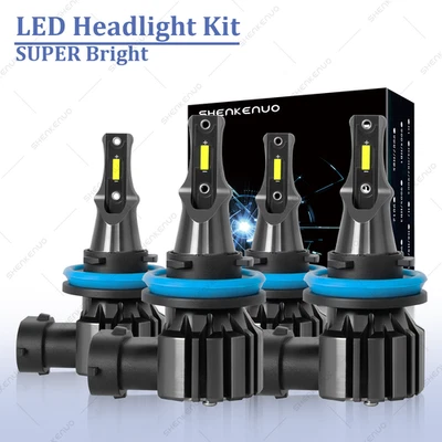 4x H11+H11 LED Headlight Bulbs High Low Beam Kit For Nissan Murano 15-2018 - Image 1 of 4