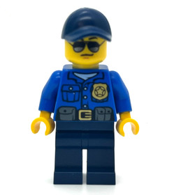 Police Officer blue shirt & sunglasses Lego City Minifigure 60046