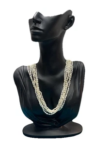 7-Strang Reiszuchtperlen 22" Halskette Silber Verschluss KOSTENLOSER VERSAND! - Bild 1 von 6