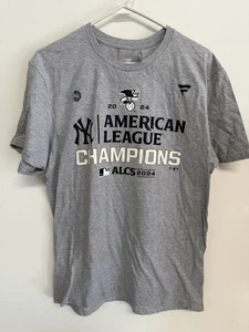 Fanatics New York Yankees 2024 American League Champions Locker Shirt Gray Med. - Picture 1 of 5