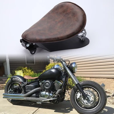 Asiento individual de moto marrón + placa base para Yamaha V Star 250 650 950 1100 1300 Foto 1 de 4