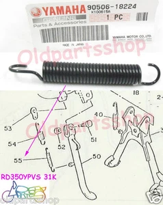 Yamaha RD350YPVS RZ350 Side Stand Spring OEM FZR1000 FZ750 FJ600 90506-18224 - Picture 1 of 1