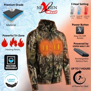 NEXGEN HEAT Herren Mossy Oak® Camo Hoodie mit beheizbarer Technologie *MPM1776 - Bild 1 von 9