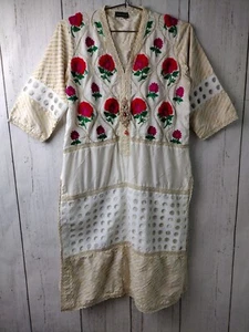 Agha Noor Kurti Damen Größe M formelle indische pakistanische Tunika Perlen bestickt - Bild 1 von 9