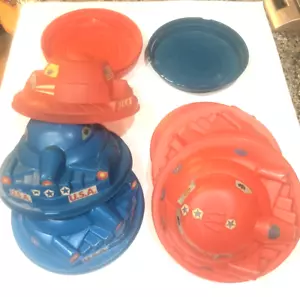McDonald's Spaceship Happy Meal Boxes Set de Seis LOTE 1981/1982 4 Rojo 2 Azul De Colección - Imagen 1 de 17