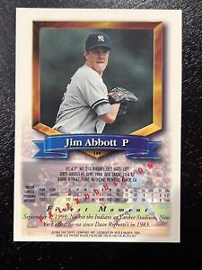 1994 Topps Finest - Refractor #149 Jim Abbott - PRE PRODUCTION - RARE