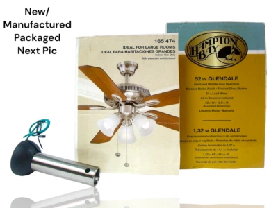 Hampton Bay Glendale 52" Ceiling Fan BALL DOWNROD ASSEMBLY Brushed Nickel -New - Image 1 of 4