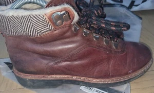 Ladies Clarks Burgundy Leather Ankle Boots Wool Lining Size UK 4.5/ EU 37.5  - Picture 1 of 8
