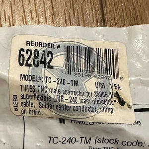 TIMES TC-240-TM TNC/Male Crimp LMR-240  - Picture 1 of 5