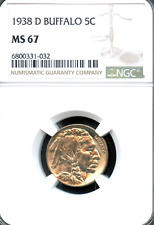 NGC - Buffalo Nickel - 5c - 1938 D - MS-67