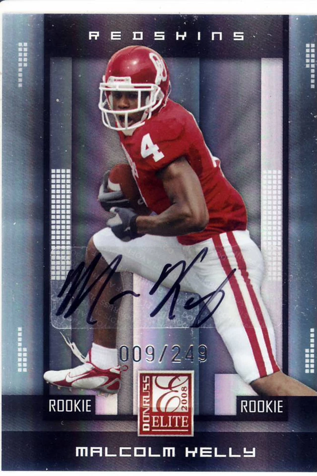 malcolm kelly rc rookie draft auto oklahoma sooners ou elite college #/249 08 - Image 1 of 1