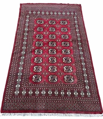 Alfombra tejida a mano turca medallón bokhara de lana hecha a mano 6-7x4-1 Foto 1 de 4