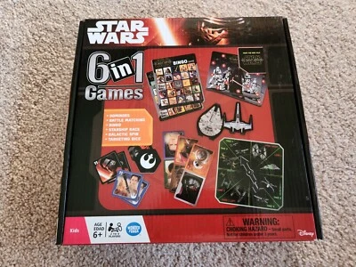Star Wars 6-in-1 Board Games 2015 (Disney) Dominoes, Battle Matching, Bingo - Image 1 of 3