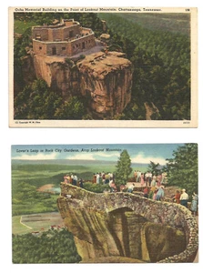 2 Chattanooga TN Postcards Tennessee Lookout Mountain The Point Rock City - Picture 1 of 5