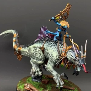 Saurus Oldblood On Carnosaur Seraphon Warhammer AOS Presale Painted Miniatures - Picture 1 of 3