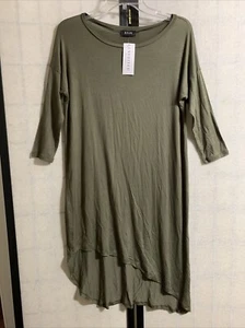 Atid, Unedited Boutique, Asymmetrical Hem Green Long Shirt/Dress Size L - Picture 1 of 4