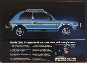 1976 Honda Civic CVCC 2 Door with 8 Track Car Automobile Print Ad - Picture 1 of 1