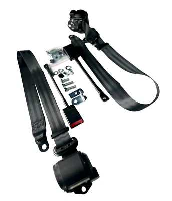 New Pair of Retractable Black Seatbelts fits Porsche 911 1965-1983 - Image 1 of 4