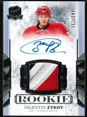 2017 18 UD The Cup Valentin Zykov Auto Patch Rookie Rc /249 4 Colors  - Image 1 of 2