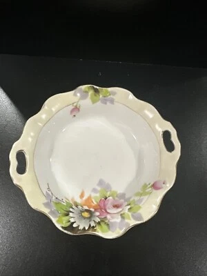 Tigela floral pequena antiga NORITAKE pintada à mão - Imagem 1 de 2