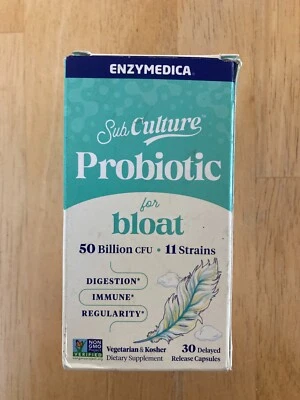 Enzymedica, Probióticos Subcultivo para Gases e Hinchazón, 50 mil millones de UFC 30 Cápsulas Foto 1 de 3