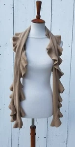Collection Eighteen Beige Knitted Ruffle Neck Scarf NEW - Picture 1 of 2