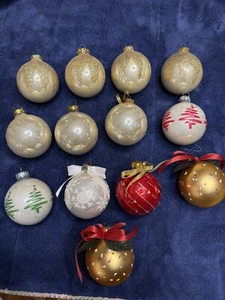 Vintage Christmas Bulb Ornaments 13 Total Beautiful Fast Shipping! - Picture 1 of 5