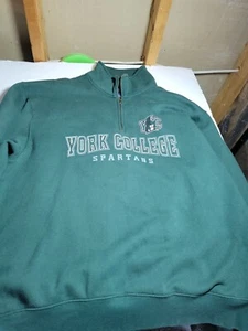 Vintage York College Pennsylvania Jansport 1/4 zip mock turtle Sweatshirt Sz XXL - Picture 1 of 8