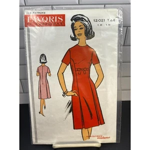 Vintage Les Patrons Favoris Women's Dress Pattern 12.021 Size 42 - 46 - Picture 1 of 2