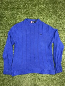 Chaps Men’s Heavyweight Cotton Knit Robbed Crewneck Sweater Size Large Vtg - Picture 1 of 3
