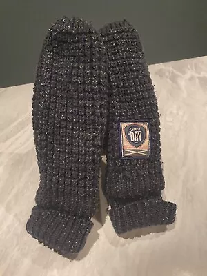 Superdry Womens Gloves Mittens Navy Long Fleece Lined Rare Used Free UK Delivery - Image 1 of 4