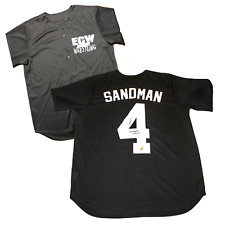 Sandman signed autographed ECW wrestling baseball jersey