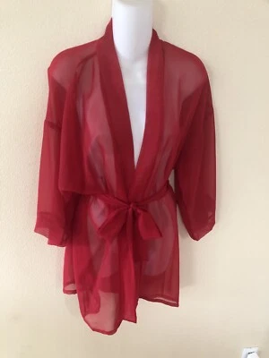 Frederick's ̼ Of Hollywood ̼ Короткий Красный Прозрачный Сетчатый Халат Валентина Сексуальный Маленький - Изображение 1 из 4