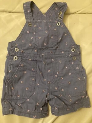 Calvin Klein Baby Unisex Denim Blue Jean Jumper Overall Logo Straps Size 3/6 M - Image 1 of 4