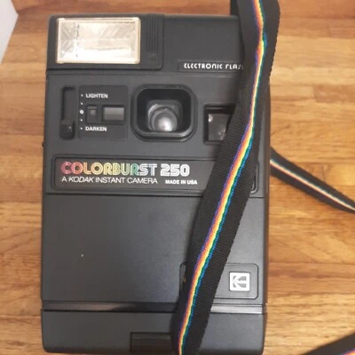 Vintage Kodak Film  Camera 250 Instant***MADE IN USA*** UNTESTED rainbow strap - Image 1 of 4