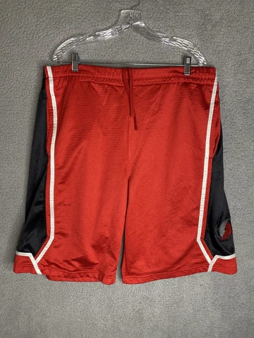 NBA Trail Blazers Shorts Mens XL Red Evolution W/ Pockets Portland Rip City VTG Cover