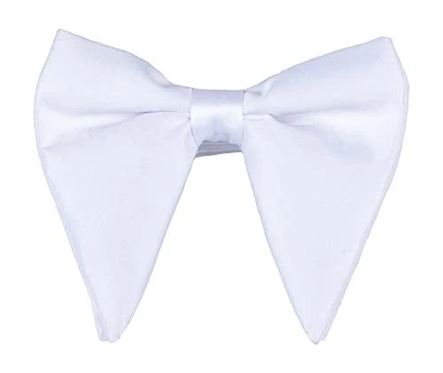 Pajarita de seda satinada de gran tamaño para hombre color liso formal esmoquin pajarita grande B-blanca Foto 1 de 4